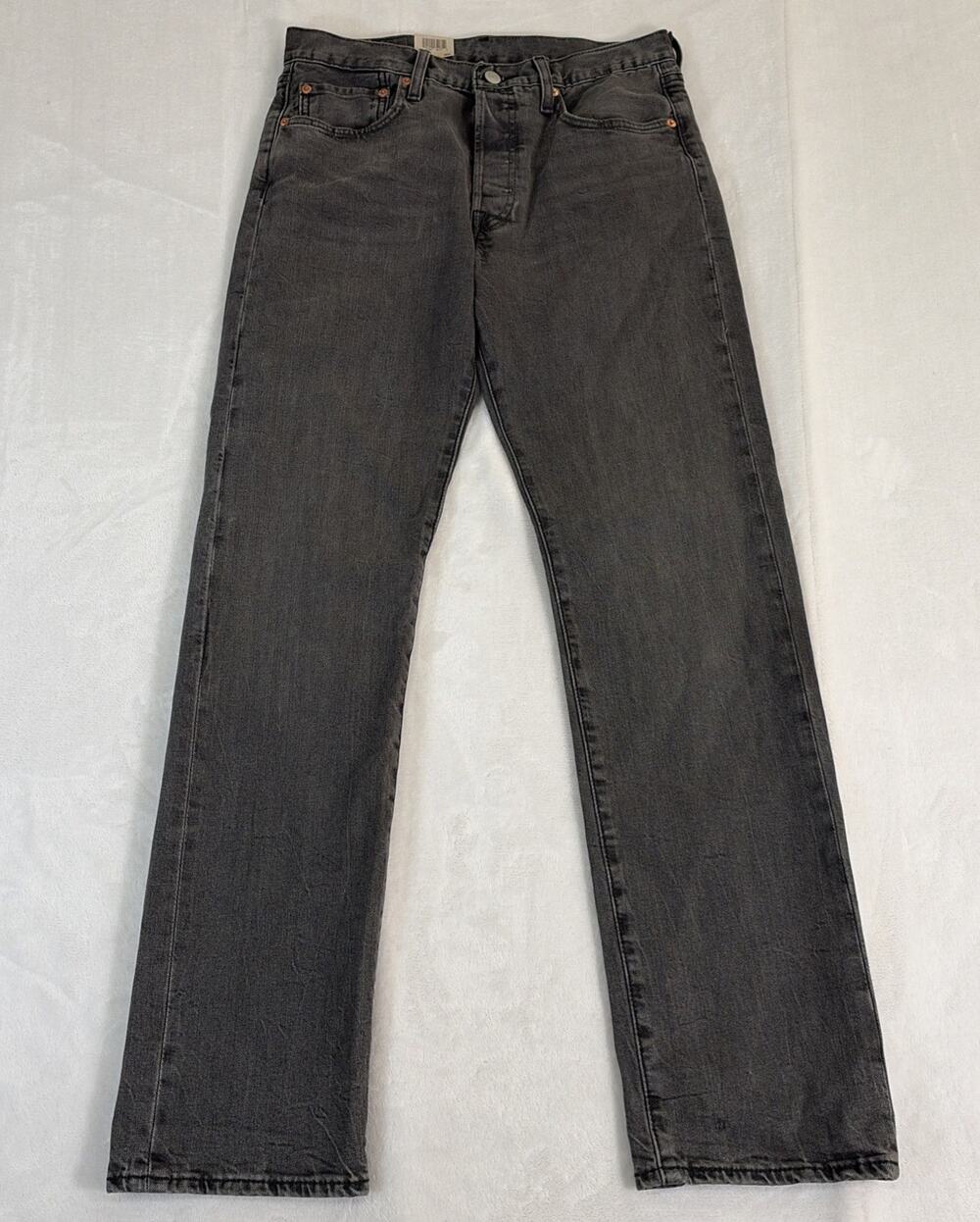Levis 501 Jeans Mens 31x32 Blue Original Button Fly Black/Grey Denim Grunge 90s